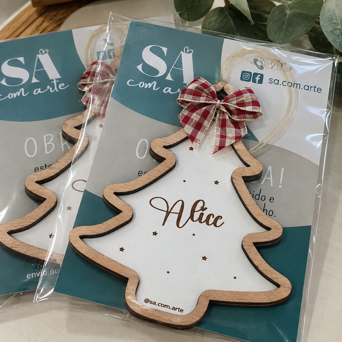 Ornamento Árvore de Natal com Nome