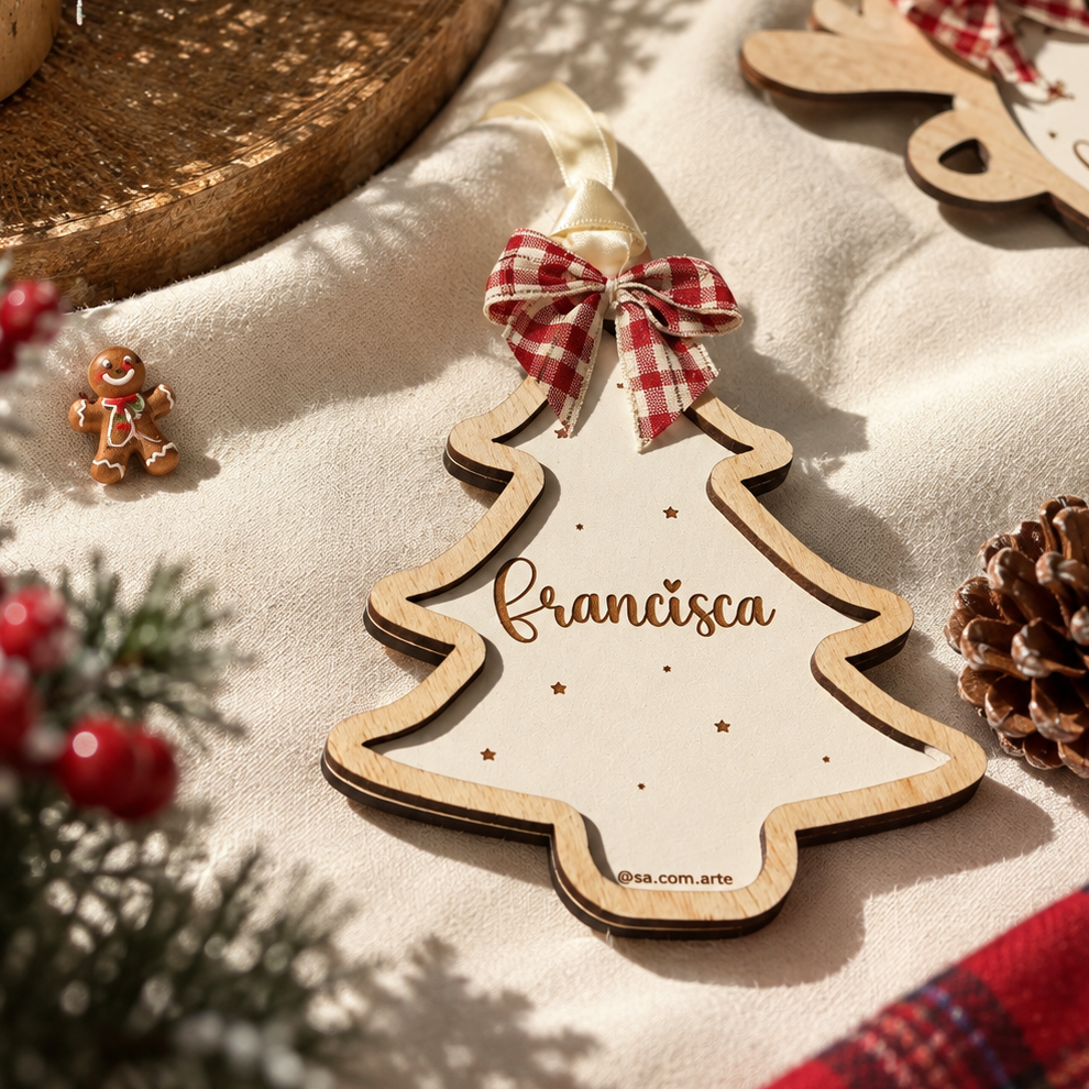 Ornamento Árvore de Natal com Nome