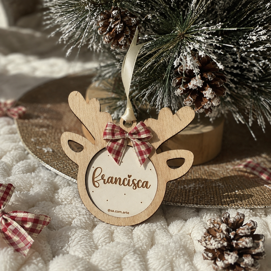 Ornamento Rena com Nome
