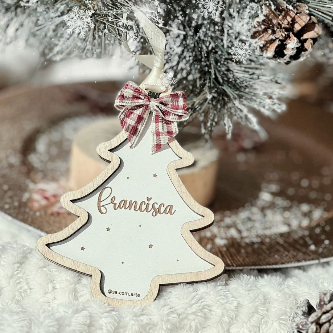 Ornamento Árvore de Natal com Nome