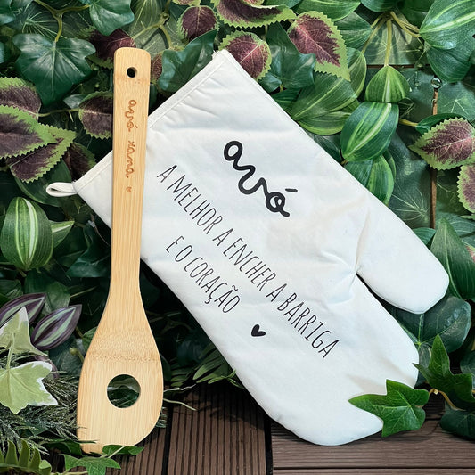 Pack Luva Cozinha e Colher de Pau